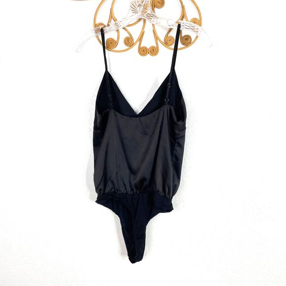 Lulus That Song Black Satin Bodysuit XS - Picture 5 of 6